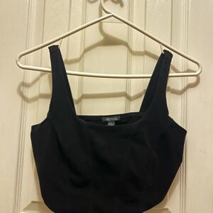 wild fable Black Cropped Tank with Wide Straps